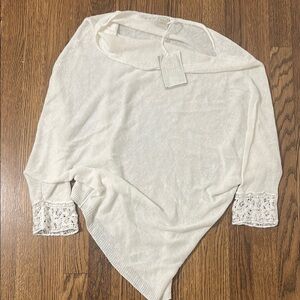 Elegant White Blouse with Lace Cuffs